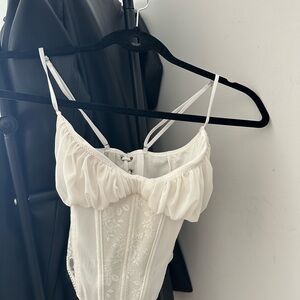 Elegant White Lace Bodysuit
